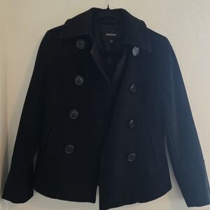Y2K Black Express Wool-blend Peacoat
